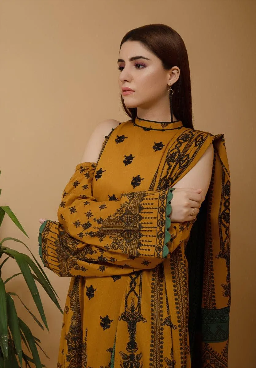ACE Galleria Digital Embroidered Cambric Unstitched 3pc Suit ACE 12077