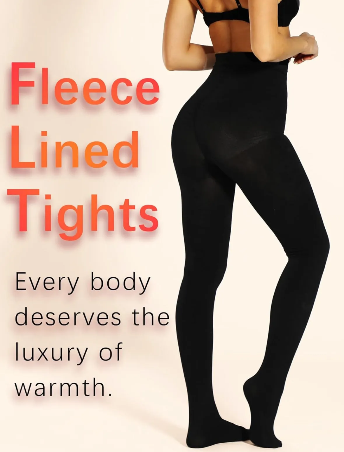 Cozy Comfort Fleece-Lined Thick Tights (All Black)
