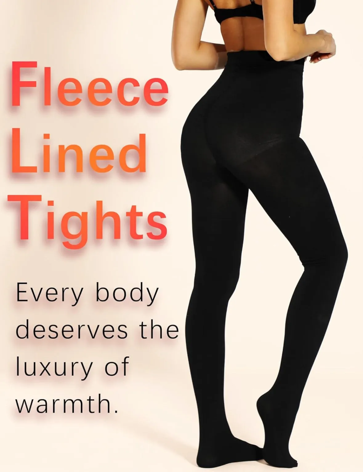Cozy Comfort Fleece-Lined Thick Tights (All Black)