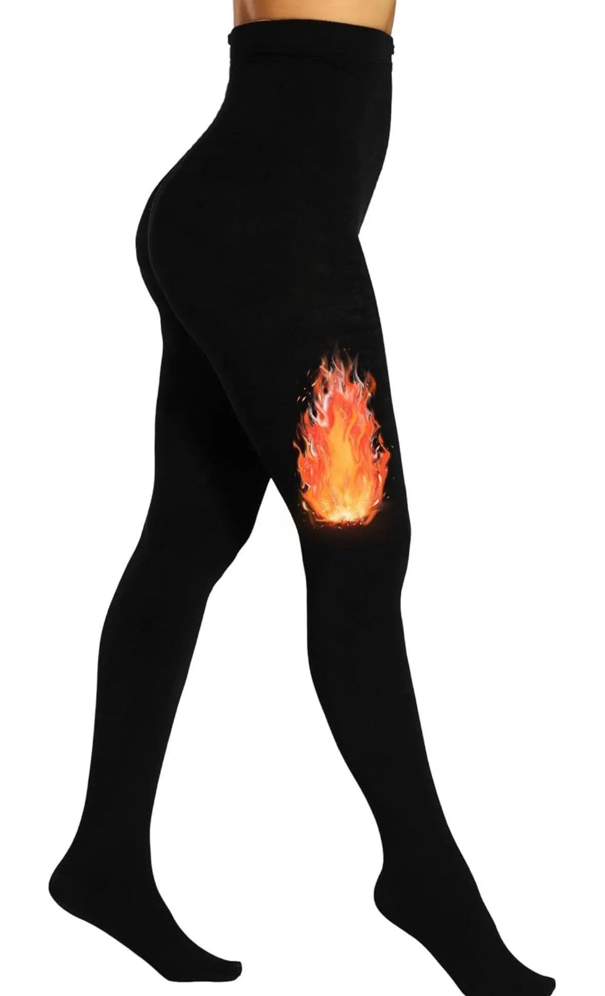 Cozy Comfort Fleece-Lined Thick Tights (All Black)