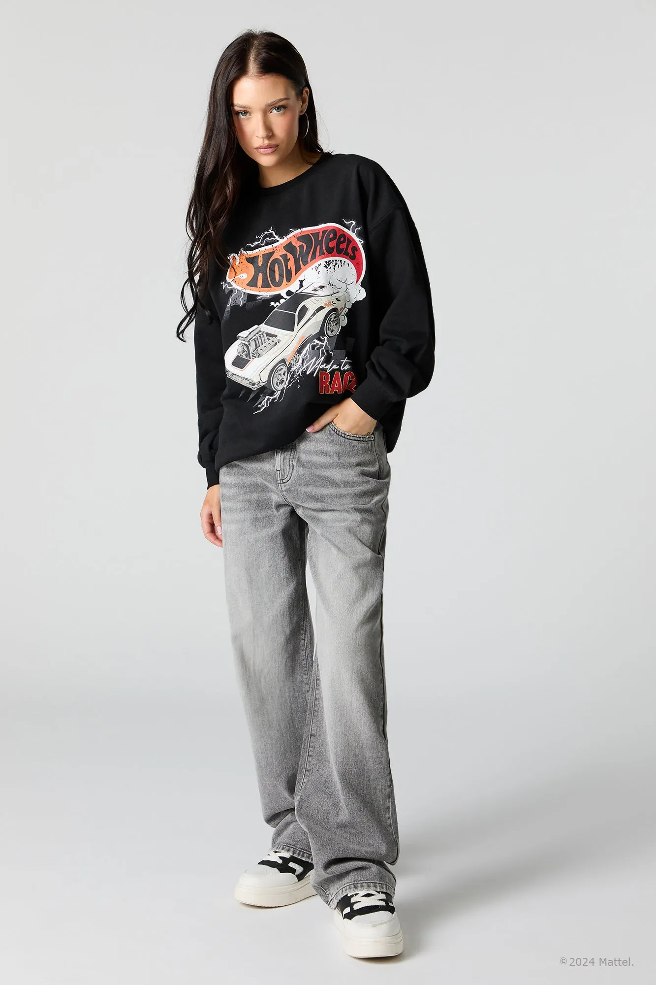 Sweat-shirt en molleton surdimensionné à imprimé Hot Wheels™
