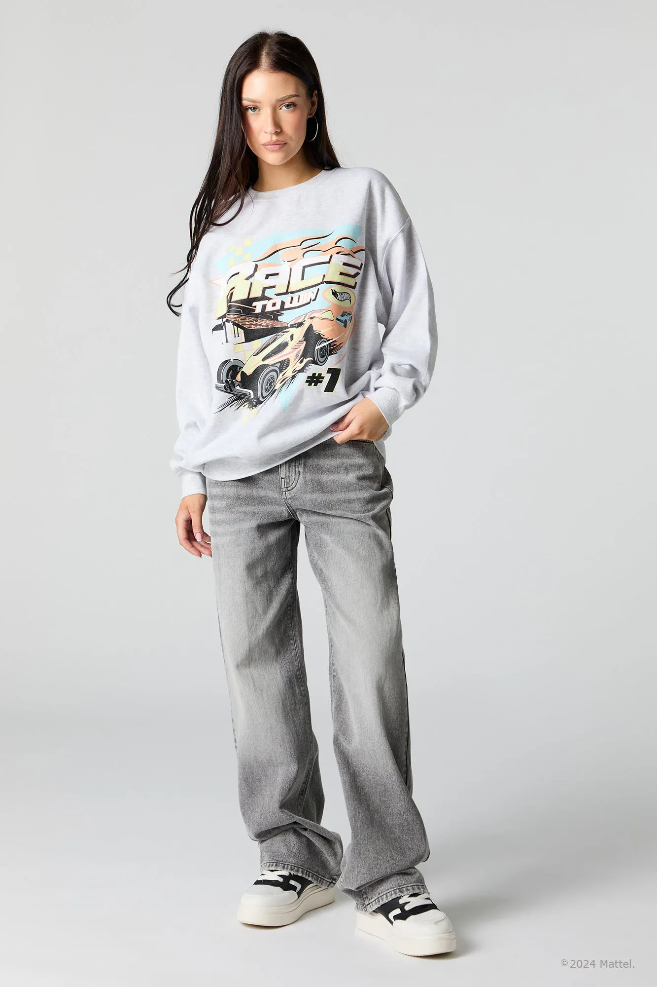 Sweat-shirt en molleton surdimensionné à imprimé Hot Wheels™