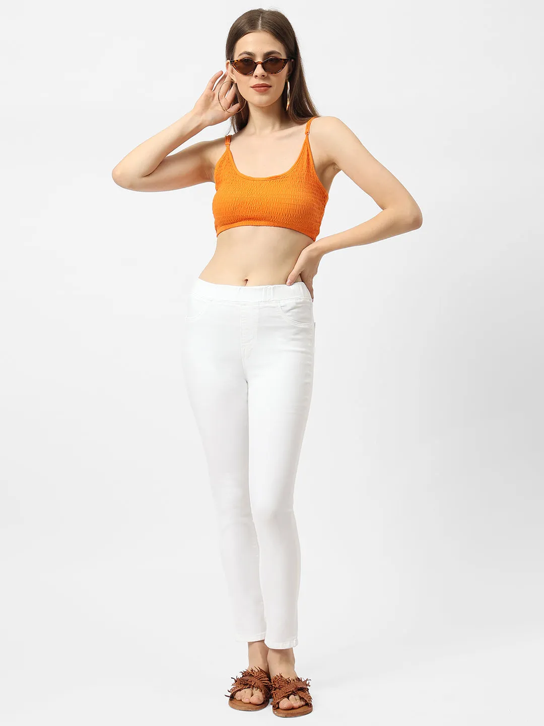 Women Mid-Rise Skinny Fit Denim Legging